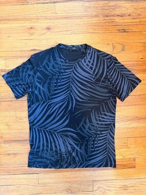 Men’s Theory Palm-Print Short Sleeve Tee 100% Prima cotton